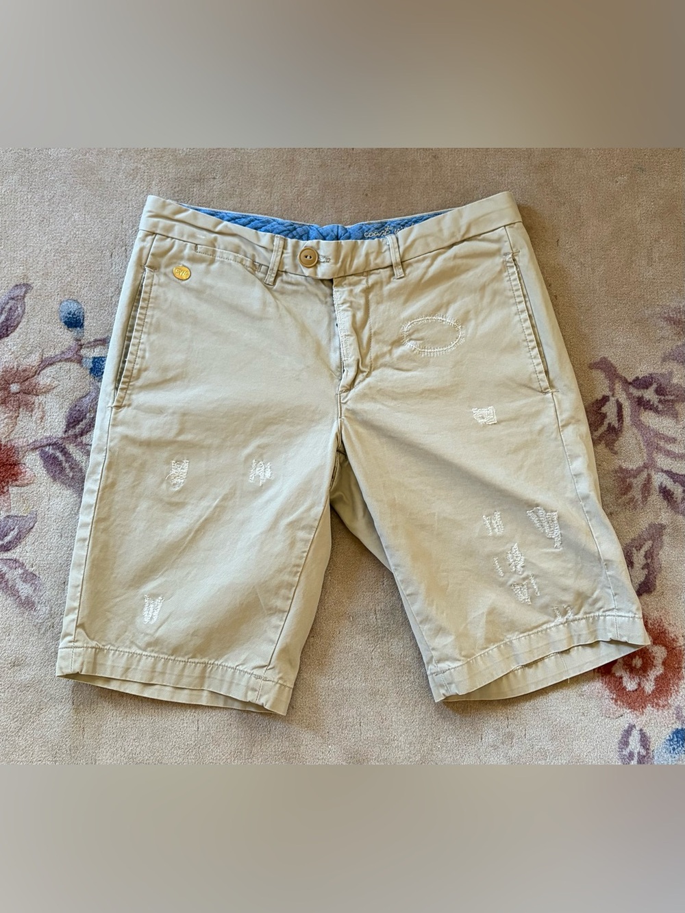 Coast Weber Ahaus Tan Short Distressed Men cotton Short EU46/US30 Made In Italy